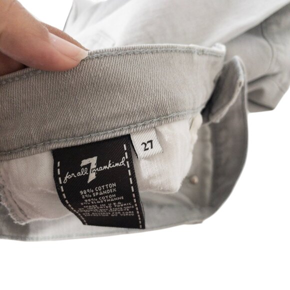 7 For All Mankind Relaxed Skinny W 27 L 25 Gray Jeans Faded - Picture 14 of 14